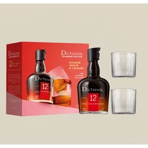 Dictador 12 éves rum ajándékcsomag 2 pohárral (0,7L / 40%)