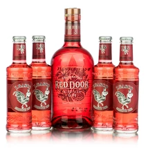 Red Door gin + 4 db J.Gasco Prémium Cseresznyés tonic DRS (0,7L + 4x0,2L / 45%)