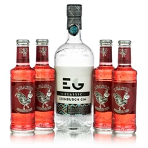 Edinburgh Dry gin + 4 db J.Gasco Prémium Cseresznyés tonic (0,7L + 4x0,2L / 43%)