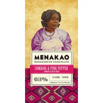 Menakao étcsokoládé tábla Combava &amp; Pink Pepper 63% (75g)