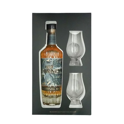 Peat Chimney whisky Ajándékcsomag 2 pohárral DRS (0,7L / 46%)