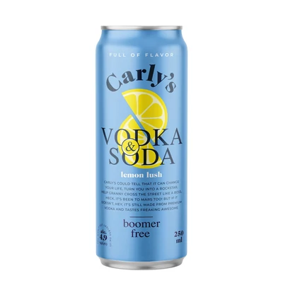 Carly's Lemon Lush vodka & soda RTD DRS (0,25L / 4,9%)