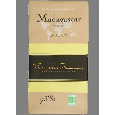 Francois Pralus étcsokoládé tábla Madagascar 75% (100g)
