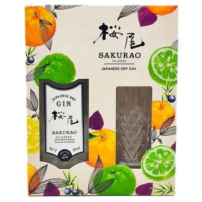 Sakurao Classic gin Ajándékcsomag Pohárral (0,7L/ 40%)