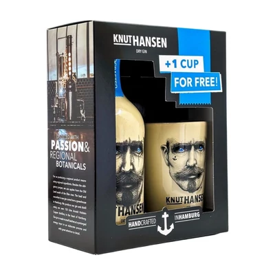 Knut Hansen Dry gin díszdobozban 1 pohárral (0,5L / 42%)