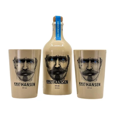 Knut Hansen Dry gin fa díszdobozban 2 pohárral (0,5L / 42%)