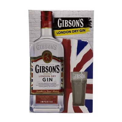 Gibson’s gin ajándékcsomag 1 pohárral DRS (0,7L / 37,5%)