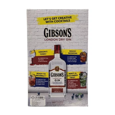 Gibson’s gin ajándékcsomag 1 pohárral DRS (0,7L / 37,5%)