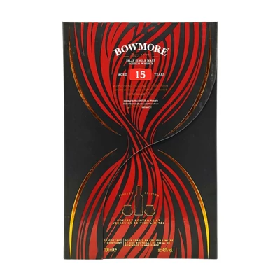 Bowmore 15 éves Ajándékcsomag 2 pohárral DRS (0,7 l, 43%)