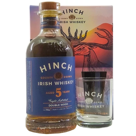 Hinch 5 éves Double Wood whiskey DD 1 tumbler pohárral DRS (0,7L / 43%)