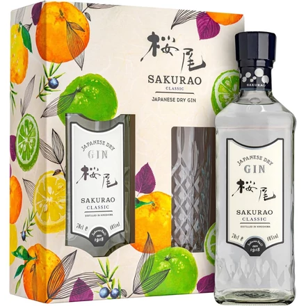 Sakurao Classic gin Ajándékcsomag Pohárral DRS (0,7L/ 40%)