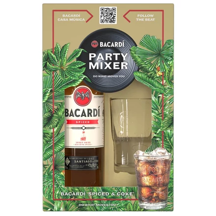 Bacardí Spiced rum DD pohárral (0,7L / 35%)