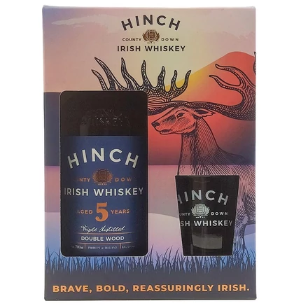 Hinch 5 éves Double Wood whiskey DD 1 tumbler pohárral DRS (0,7L / 43%)
