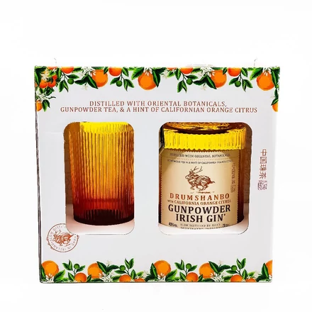 Drumshanbo Gunpowder Californian Orange gin díszdobozban 1 pohárral DRS (0,7L / 43%)