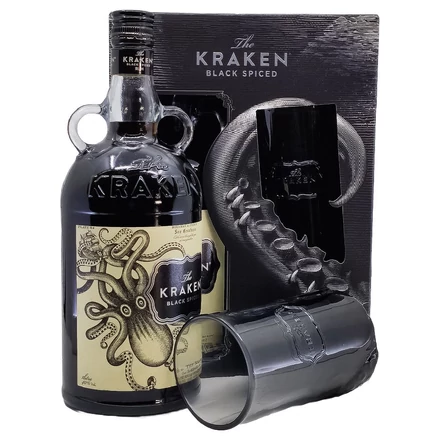 Kraken Black Spiced ajándékcsomag pohárral DRS (1L / 40%)