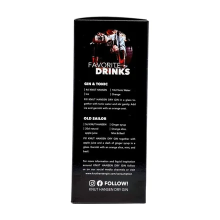 Knut Hansen Dry gin díszdobozban 1 pohárral (0,5L / 42%)