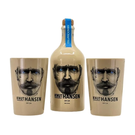 Knut Hansen Dry gin fa díszdobozban 2 pohárral (0,5L / 42%)