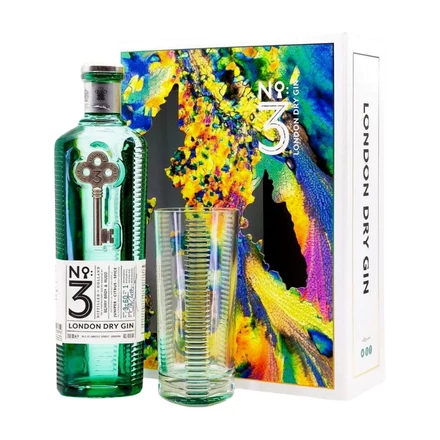No.3 London Dry gin ajándékcsomag Highball pohárral DRS (0,7L / 46%)