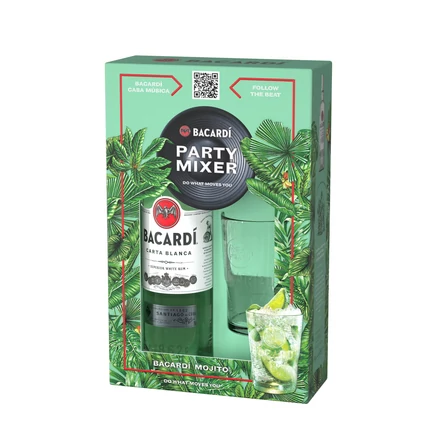 Bacardí Carta Blanca rum DD pohárral DRS (0,7L / 37,5%)