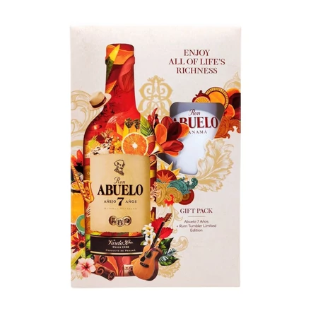 Abuelo 7 éves rum díszdobozban 1 pohárral DRS (0,7L / 40%)