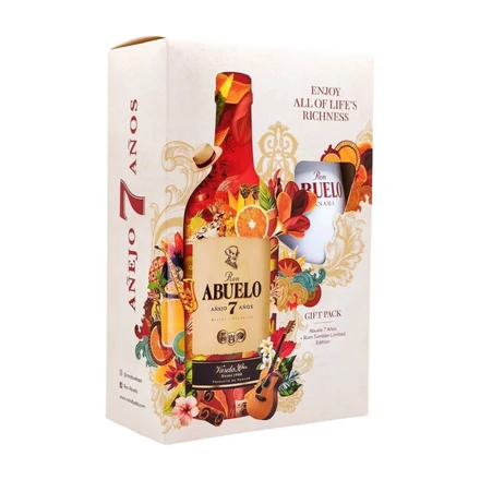 Abuelo 7 éves rum díszdobozban 1 pohárral DRS (0,7L / 40%)