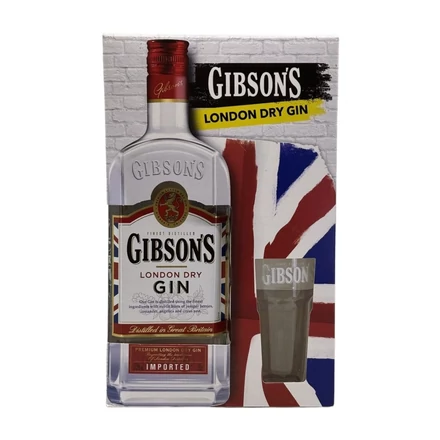 Gibson’s gin ajándékcsomag 1 pohárral DRS (0,7L / 37,5%)